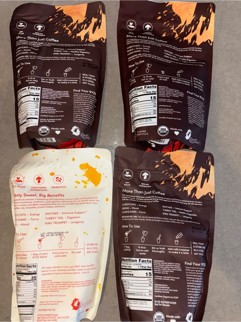 RYZE Mushroom Coffee & Superfood Creamer Bundle - Picture 2 of 2